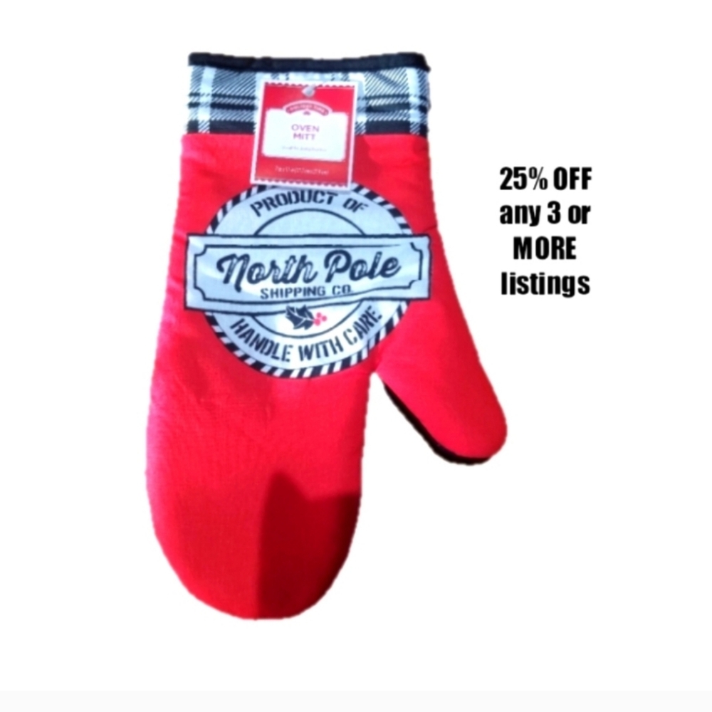 New pot holder oven mitt North Pole Shipping Co baking holiday Christmas